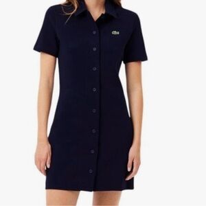 Lacoste Black Button-Down Dress